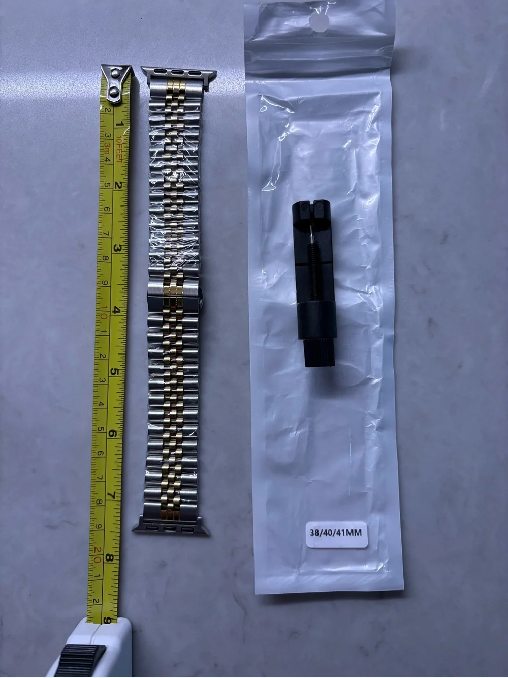 Two-Tone Stainless Steel iWatch Band - Gold & Silver